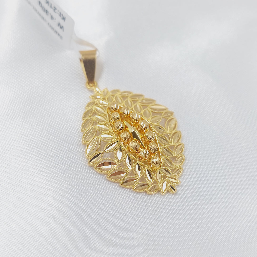 Balls Leaf Pendant Made of 21K Gold by Saeed Jewelry 