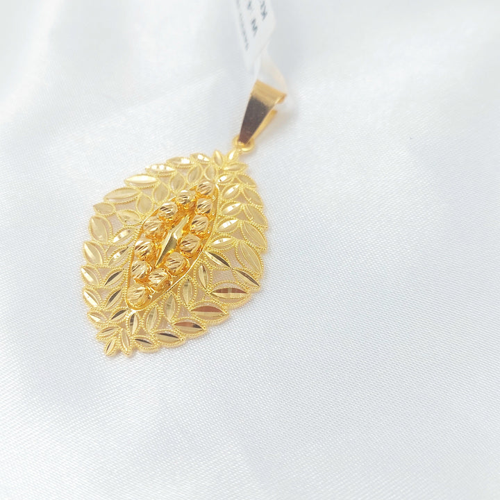 Balls Leaf Pendant Made of 21K Gold by Saeed Jewelry 