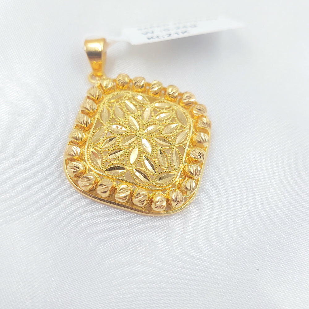 Balls Leaf Pendant Made of 21K Gold by Saeed Jewelry 