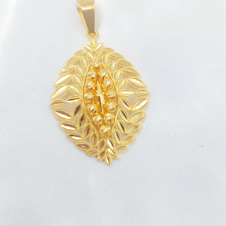Balls Leaf Pendant Made of 21K Gold by Saeed Jewelry 