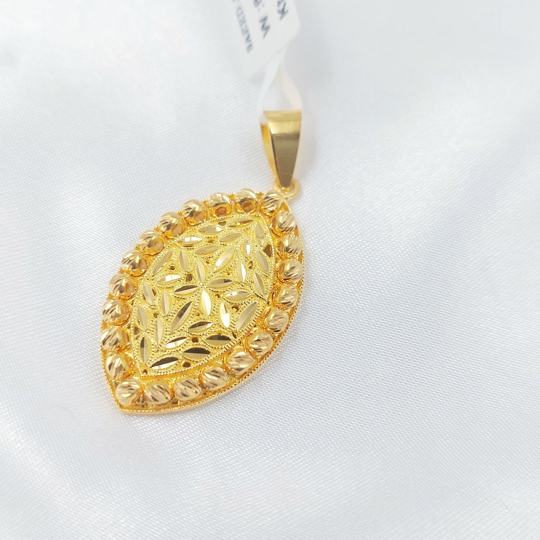 Balls Leaf Pendant Made of 21K Gold by Saeed Jewelry 