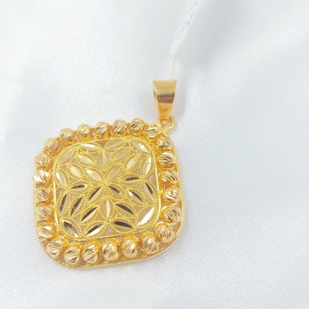 Balls Leaf Pendant Made of 21K Gold by Saeed Jewelry 