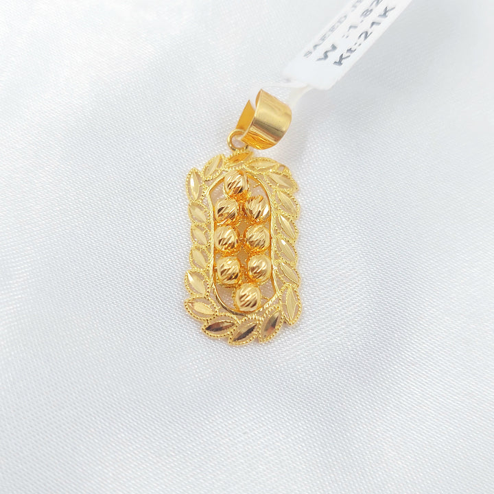 Balls Leaf Pendant Made of 21K Gold by Saeed Jewelry 
