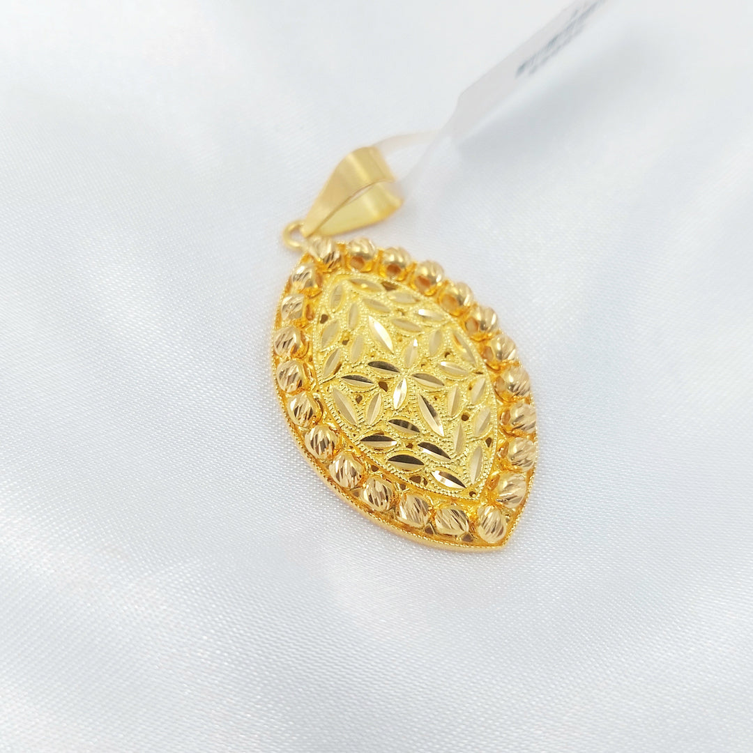 Balls Leaf Pendant Made of 21K Gold by Saeed Jewelry 