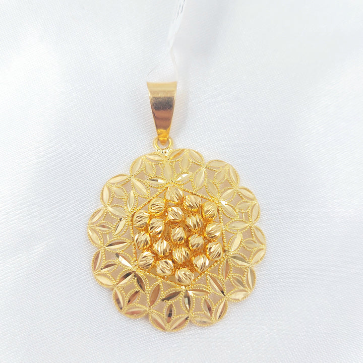 Balls Leaf Pendant Made of 21K Gold by Saeed Jewelry 