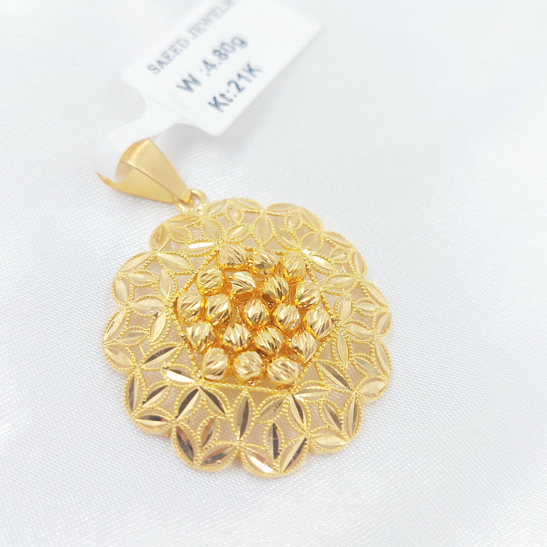 Balls Leaf Pendant Made of 21K Gold by Saeed Jewelry 