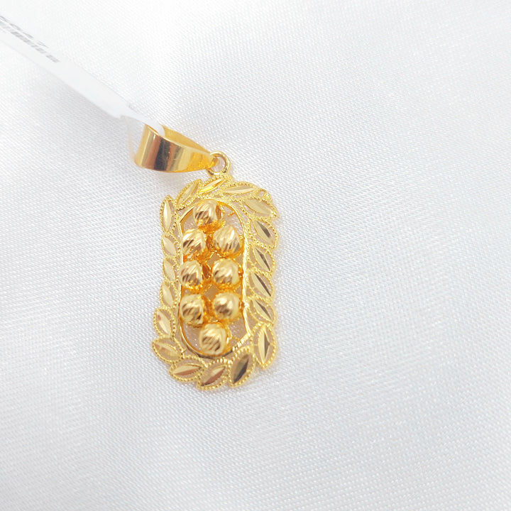 Balls Leaf Pendant Made of 21K Gold by Saeed Jewelry 