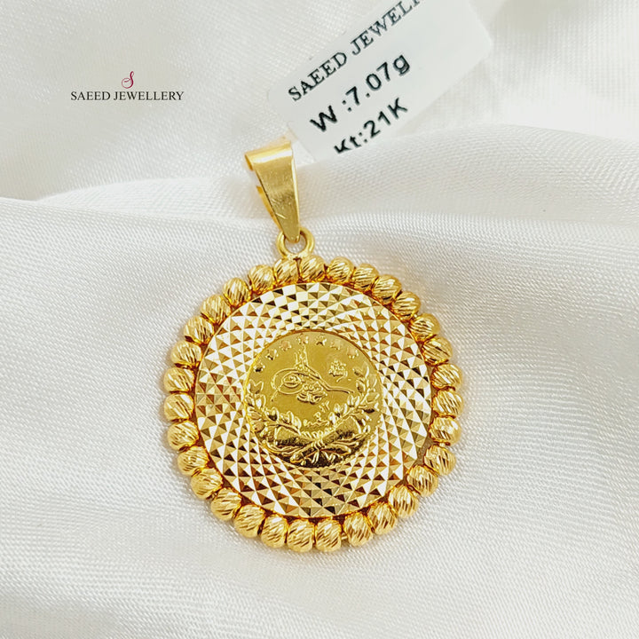 21K Gold Balls Rashadi Pendant by Saeed Jewelry - Image 2