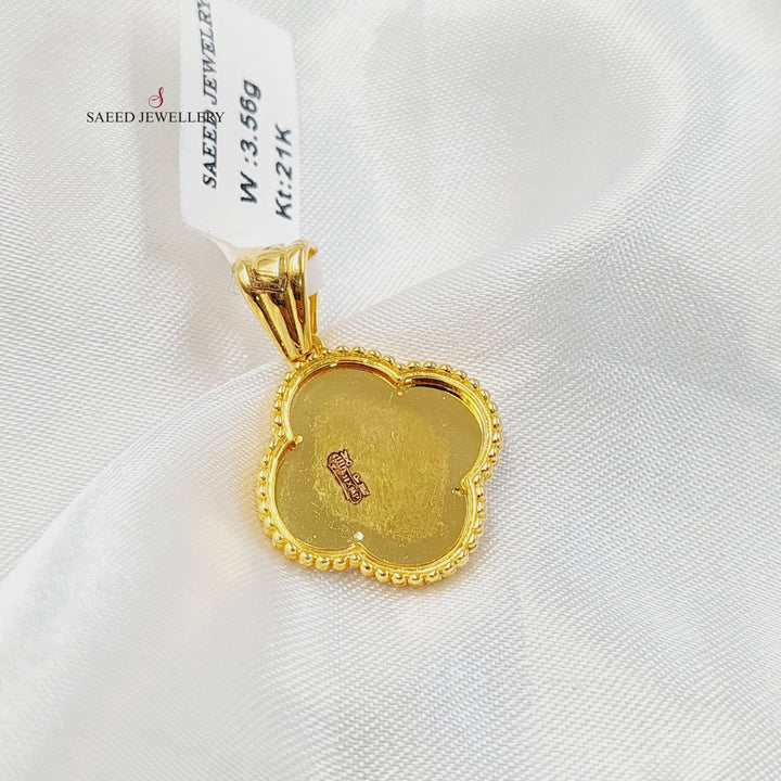 21K Gold Clover Pendant by Saeed Jewelry - Image 2