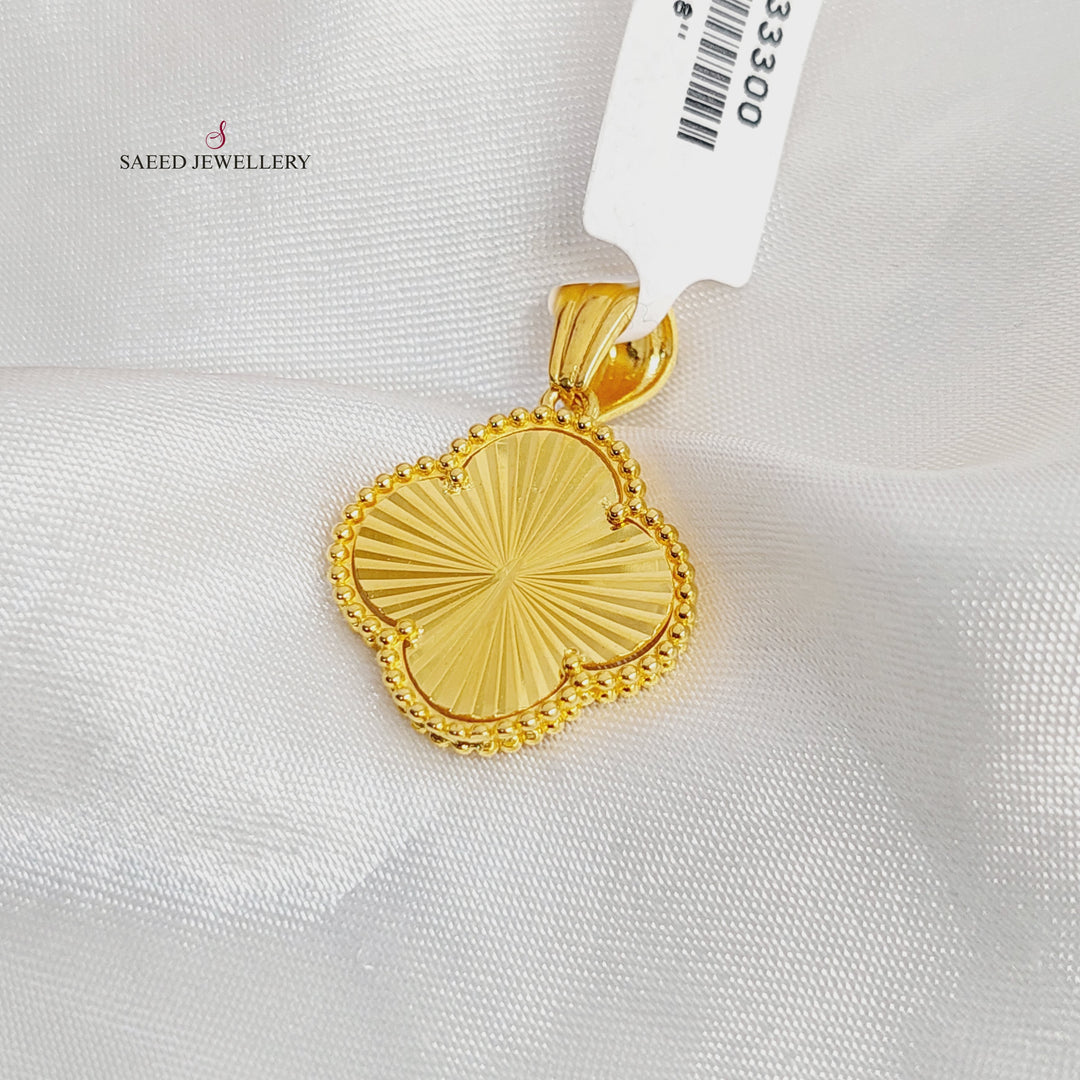 21K Gold Clover Pendant by Saeed Jewelry - Image 1