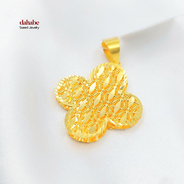 Deluxe Rose Pendant Made of 21K Gold by Saeed Jewelry 