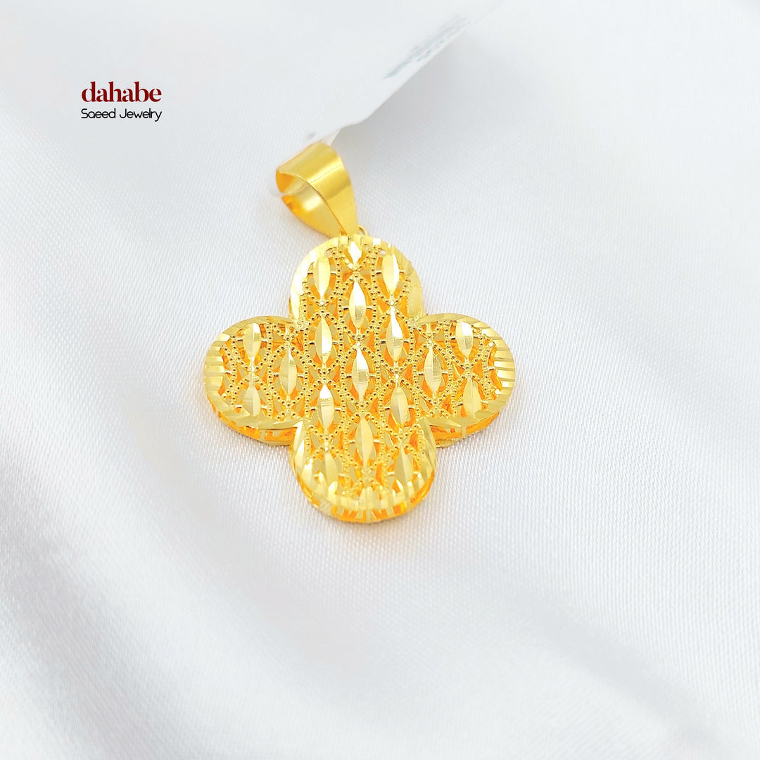 Deluxe Rose Pendant Made of 21K Gold by Saeed Jewelry 