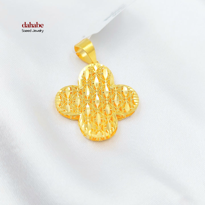 Deluxe Rose Pendant Made of 21K Gold by Saeed Jewelry 
