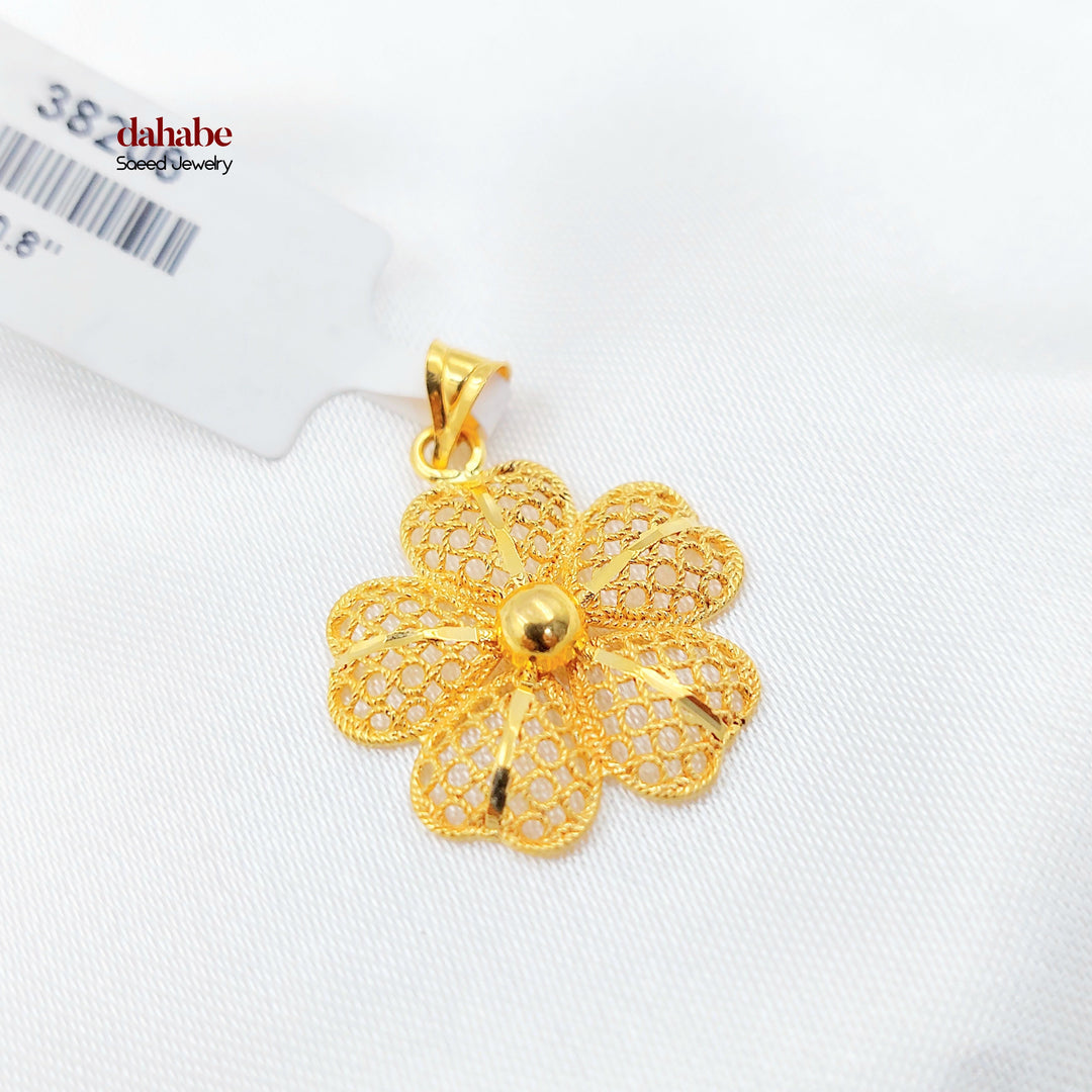 Deluxe Rose Pendant Made of 21K Gold by Saeed Jewelry 