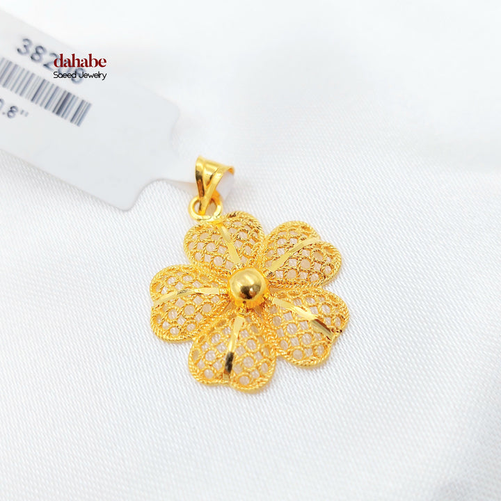 Deluxe Rose Pendant Made of 21K Gold by Saeed Jewelry 