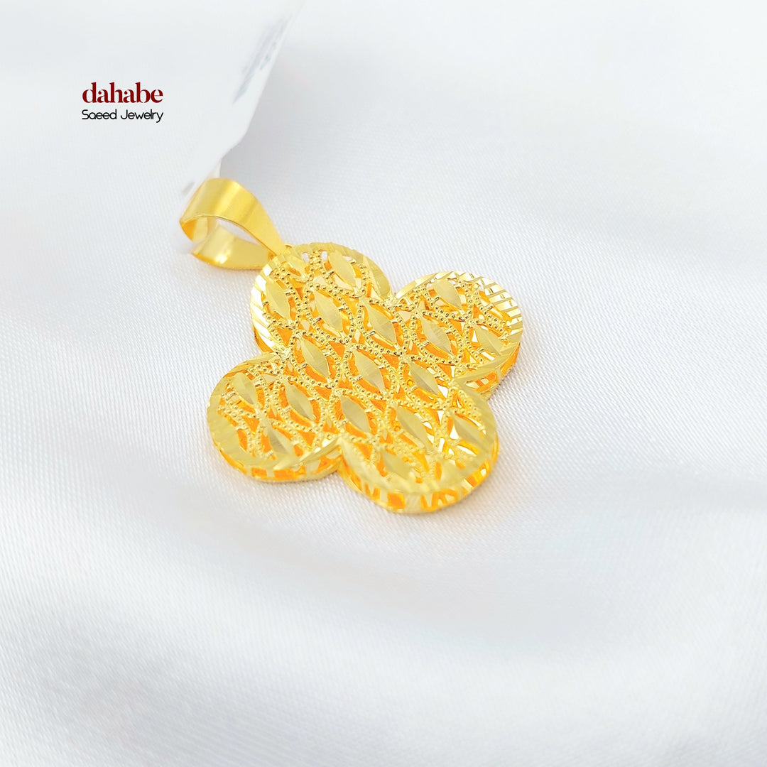Deluxe Rose Pendant Made of 21K Gold by Saeed Jewelry 