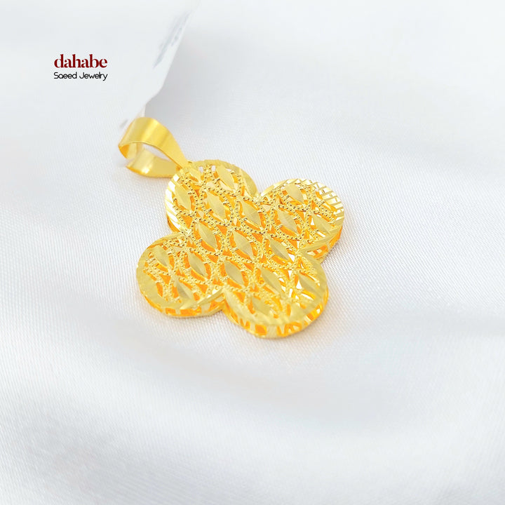 Deluxe Rose Pendant Made of 21K Gold by Saeed Jewelry 
