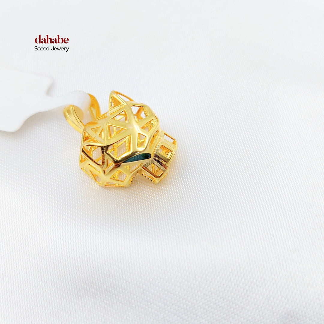 Deluxe Tiger Pendant Made of 21K Gold by Saeed Jewelry 