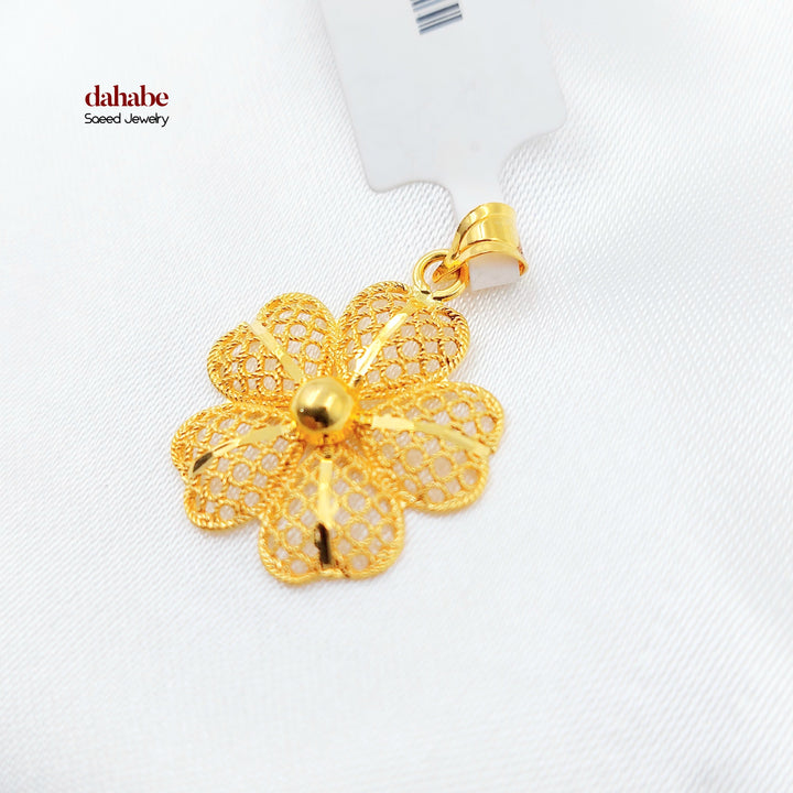 Deluxe Rose Pendant Made of 21K Gold by Saeed Jewelry 
