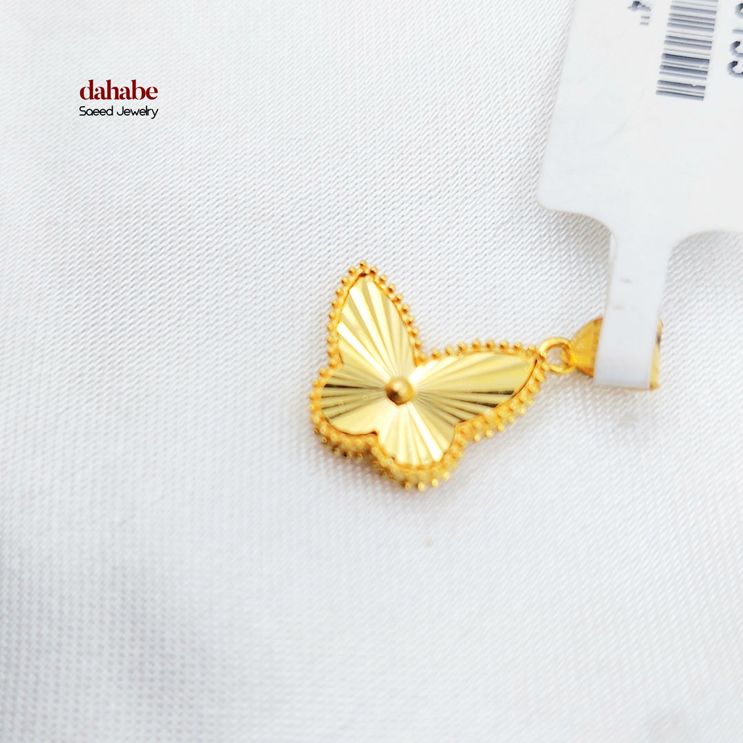 Deluxe Butterfly Pendant Made of 21K Gold by Saeed Jewelry 