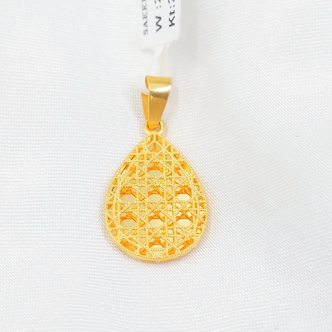 Deluxe Tears Pendant Made of 21K Gold by Saeed Jewelry 
