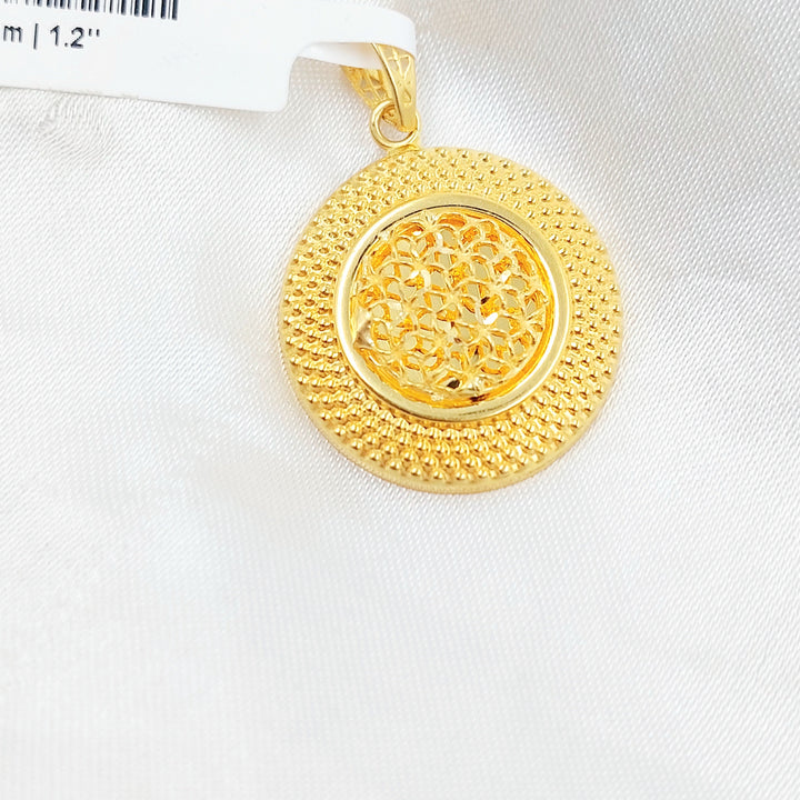 Deluxe Rounded Pendant Made of 21K Gold by Saeed Jewelry 