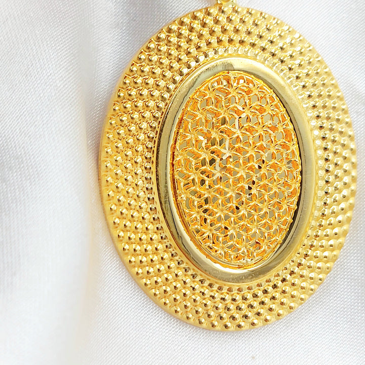 Deluxe Oval Pendant Made of 21K Gold by Saeed Jewelry 