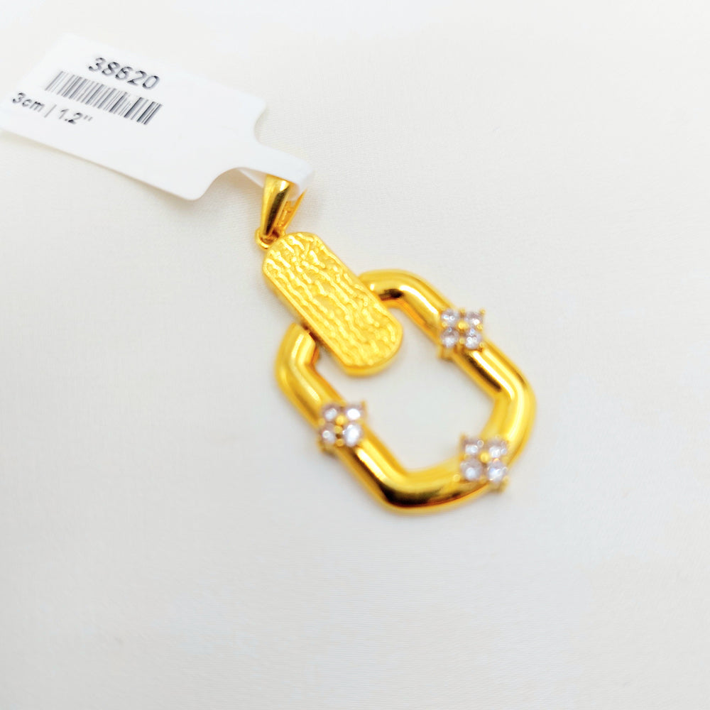 21K Gold Paperclip Pendant
