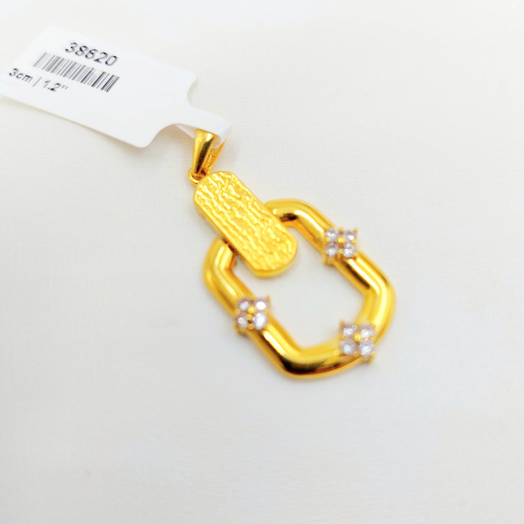 21K Gold Paperclip Pendant