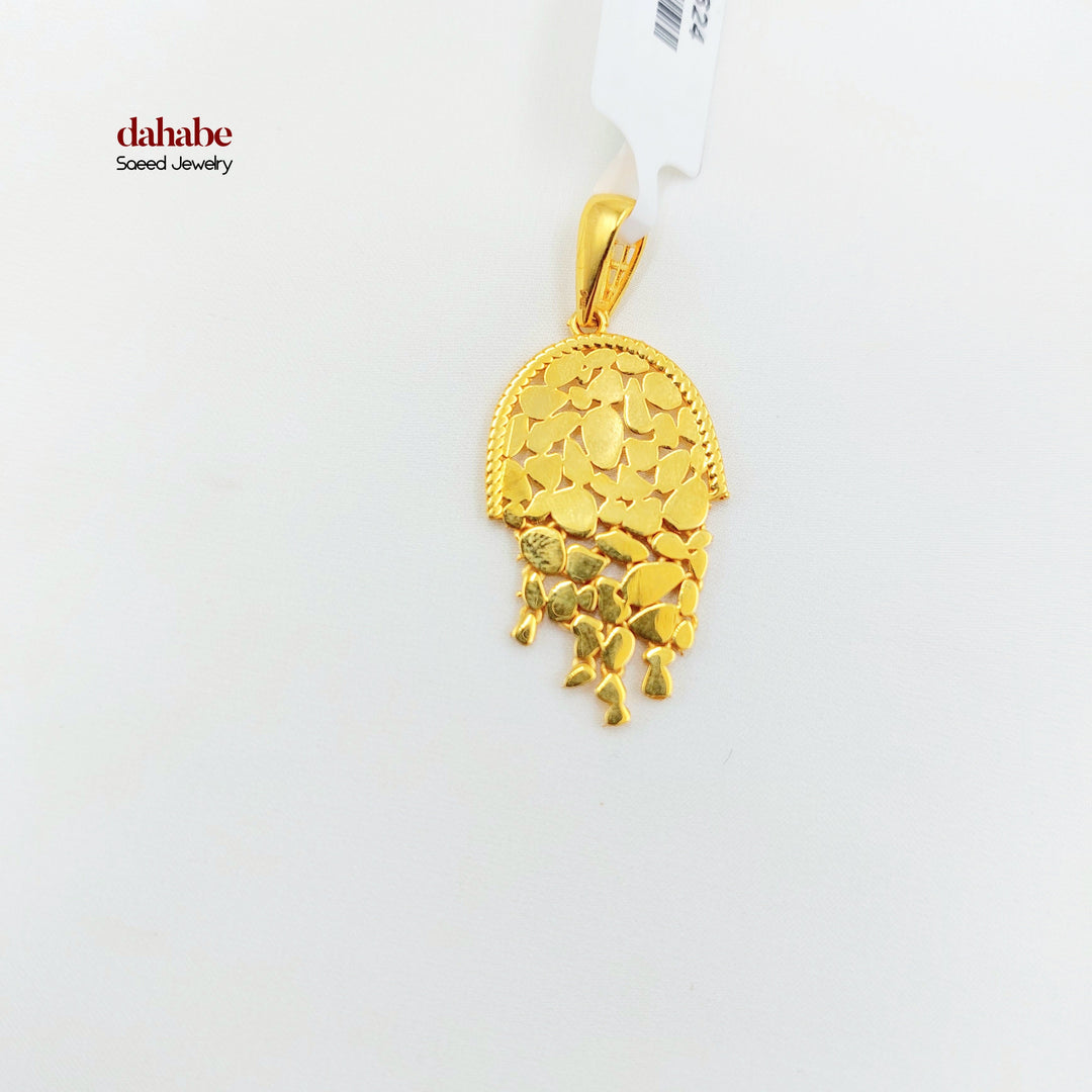 21K Gold Heart Fringe Pendant