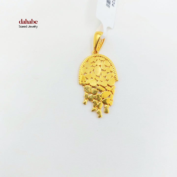 21K Gold Heart Fringe Pendant
