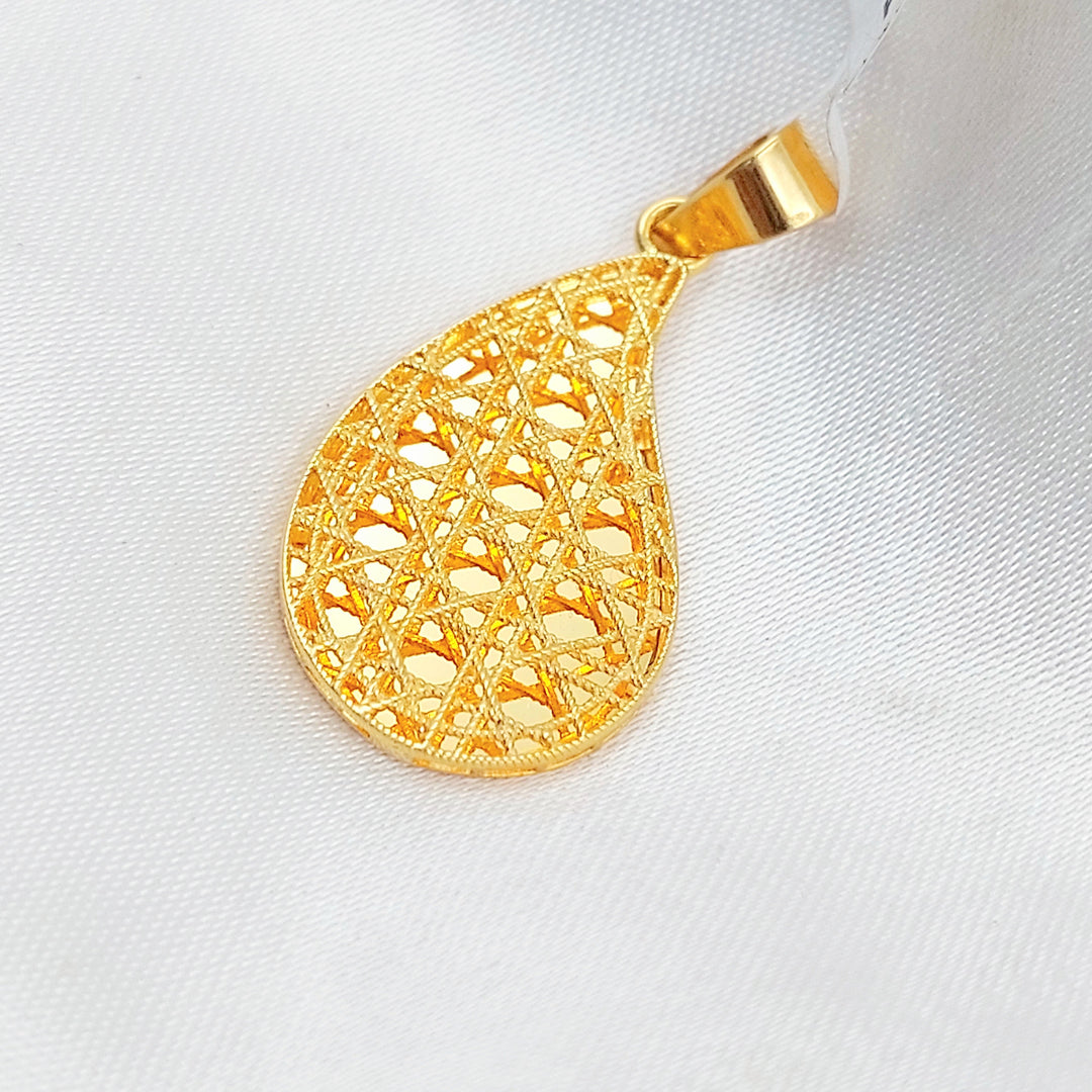 Deluxe Tears Pendant Made of 21K Gold by Saeed Jewelry 