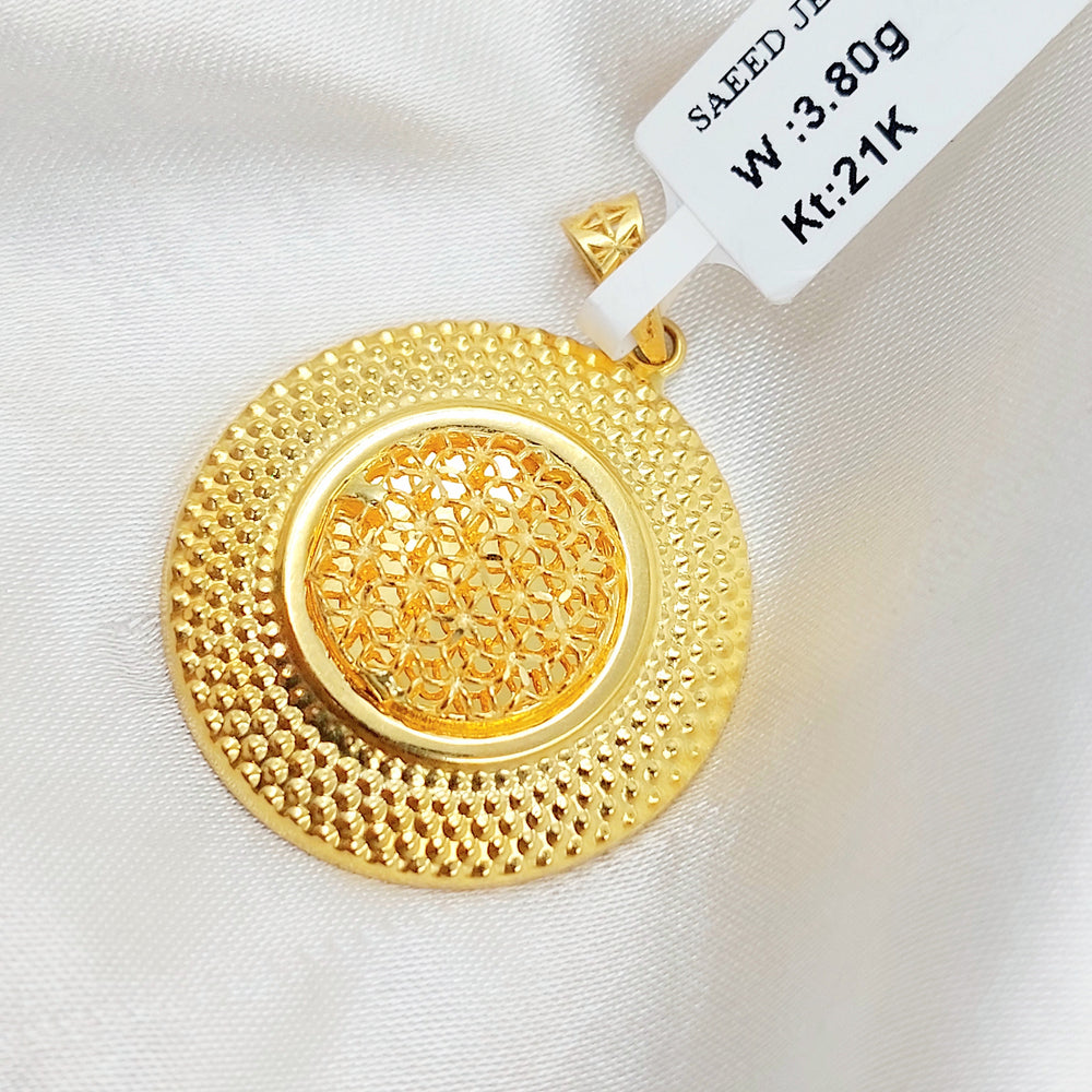 Deluxe Rounded Pendant Made of 21K Gold by Saeed Jewelry 