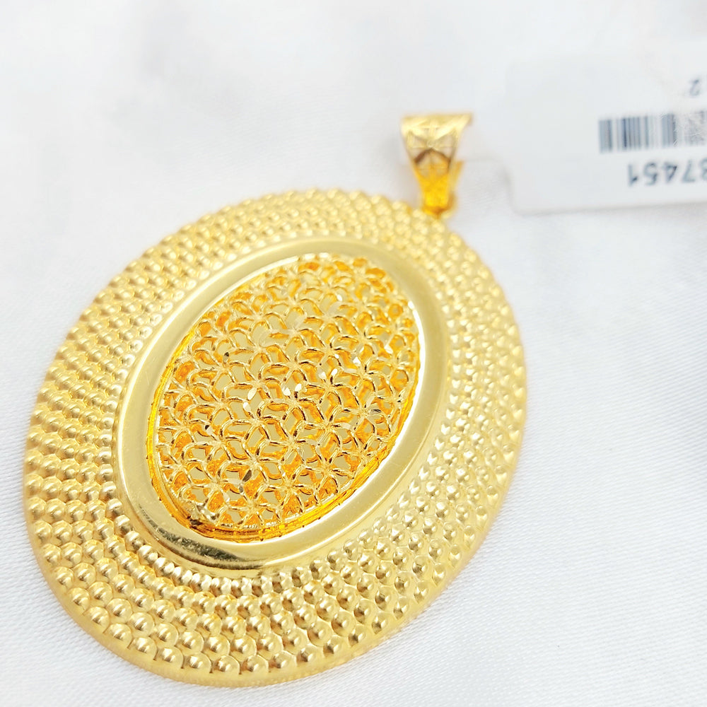 Deluxe Oval Pendant Made of 21K Gold by Saeed Jewelry 