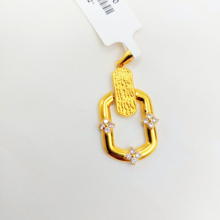 21K Gold Paperclip Pendant