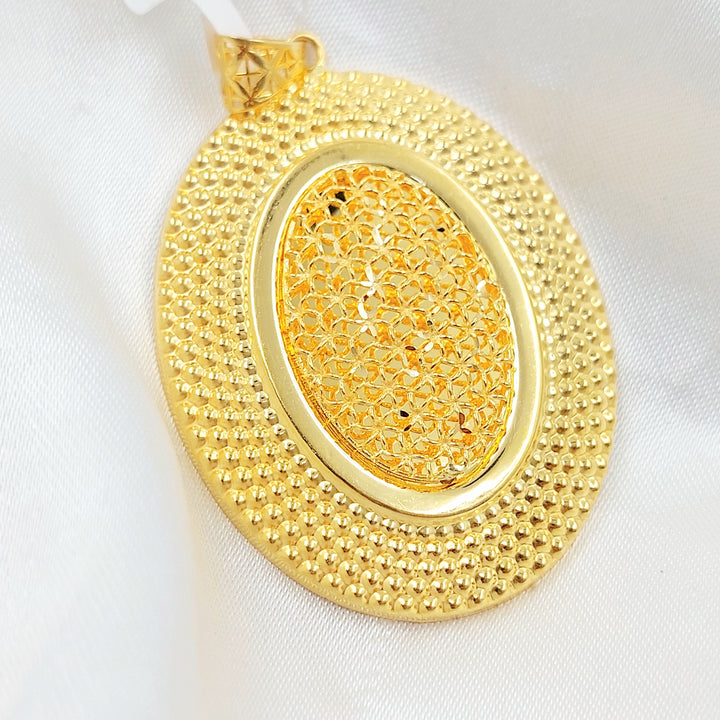 Deluxe Oval Pendant Made of 21K Gold by Saeed Jewelry 