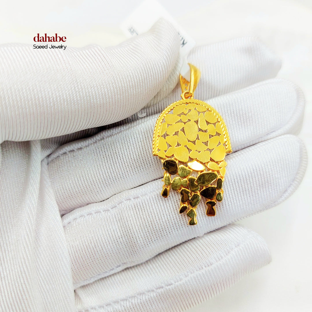 21K Gold Heart Fringe Pendant