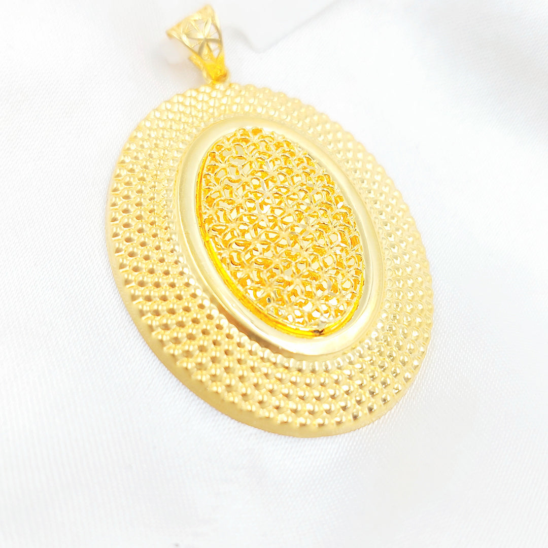 Deluxe Oval Pendant Made of 21K Gold by Saeed Jewelry 