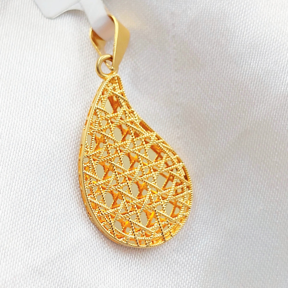 Deluxe Tears Pendant Made of 21K Gold by Saeed Jewelry 