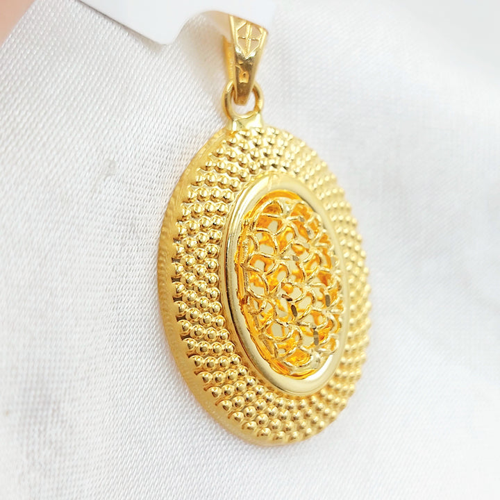 Deluxe Rounded Pendant Made of 21K Gold by Saeed Jewelry 