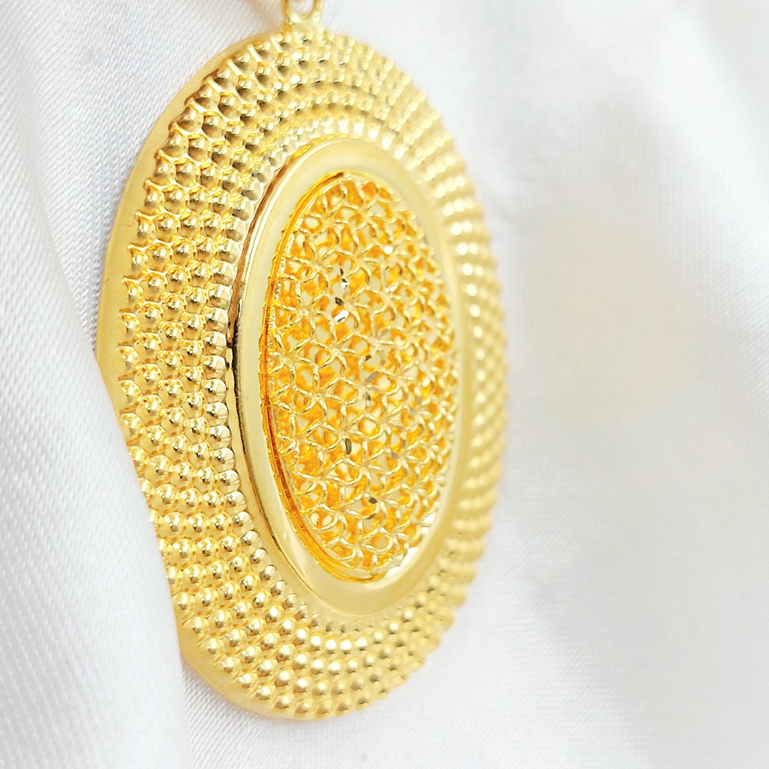 Deluxe Oval Pendant Made of 21K Gold by Saeed Jewelry 