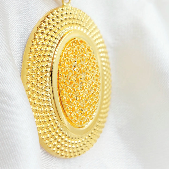Deluxe Oval Pendant Made of 21K Gold by Saeed Jewelry 