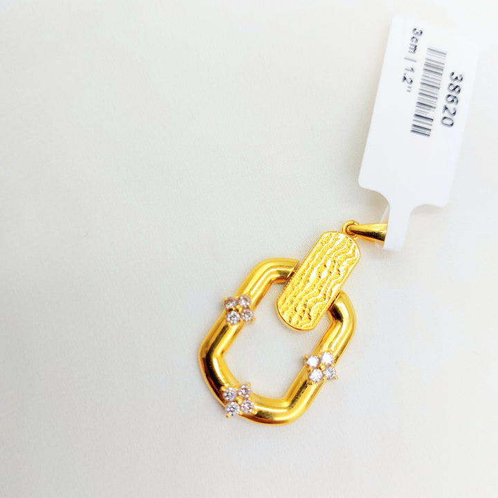 21K Gold Paperclip Pendant
