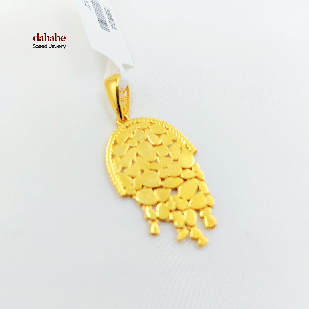 21K Gold Heart Fringe Pendant