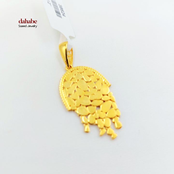 21K Gold Heart Fringe Pendant