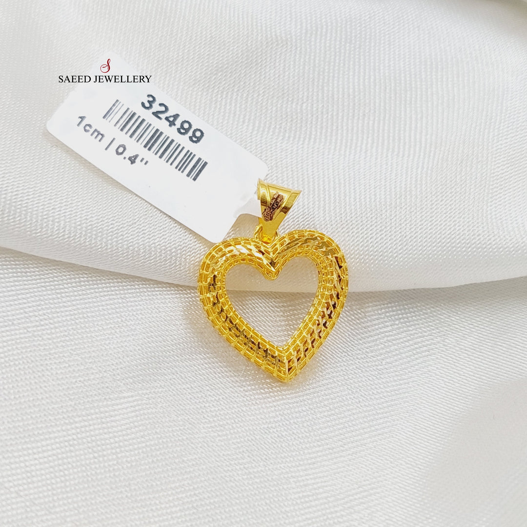 21K Gold Deluxe Heart Pendant by Saeed Jewelry - Image 4