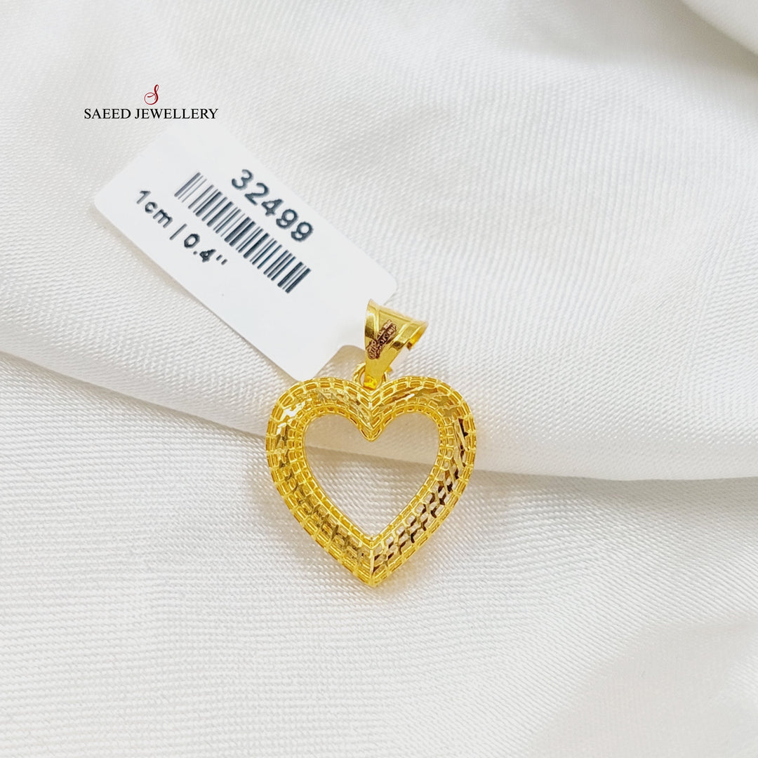 21K Gold Deluxe Heart Pendant by Saeed Jewelry - Image 3