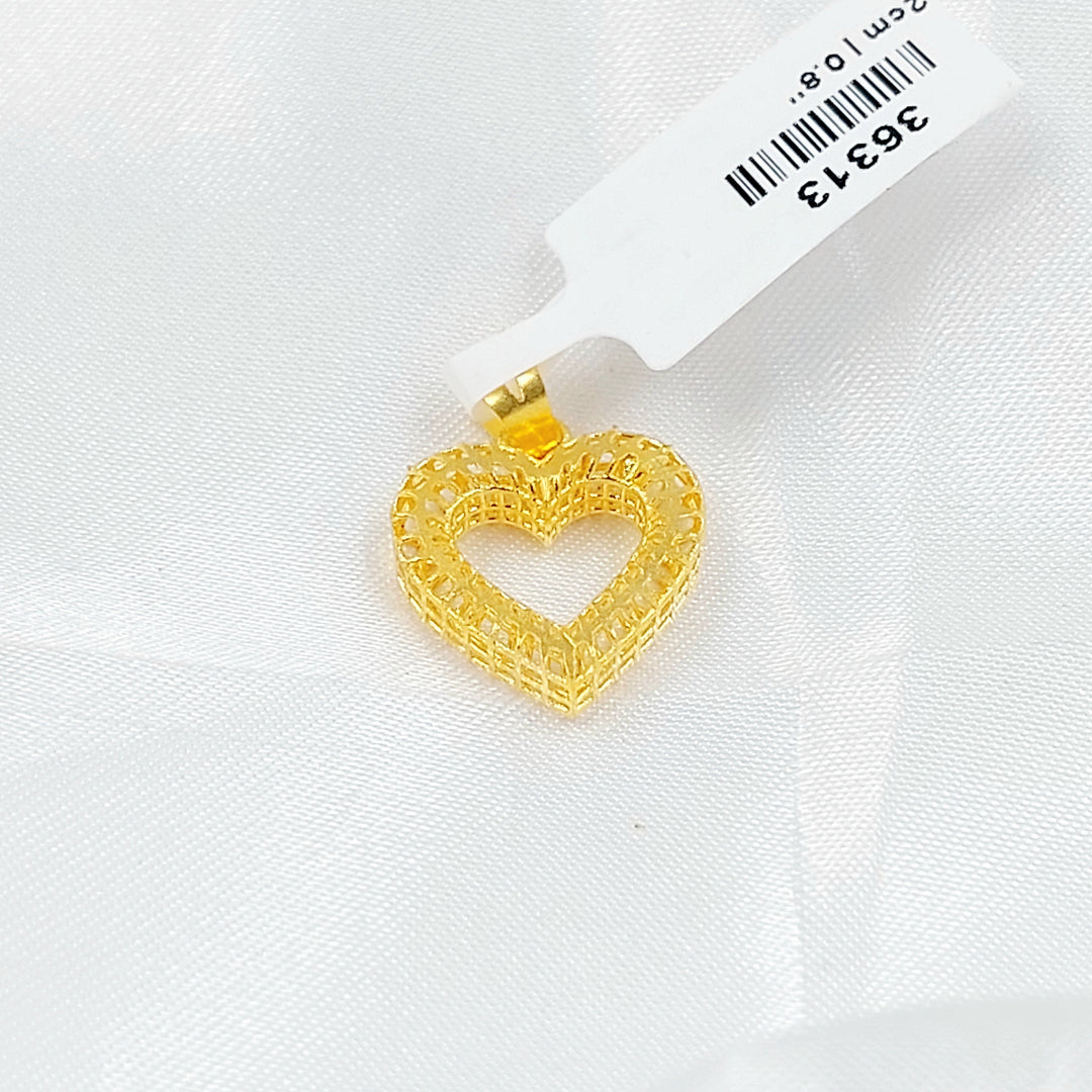 Deluxe Heart Pendant Made of 21K Gold by Saeed Jewelry 