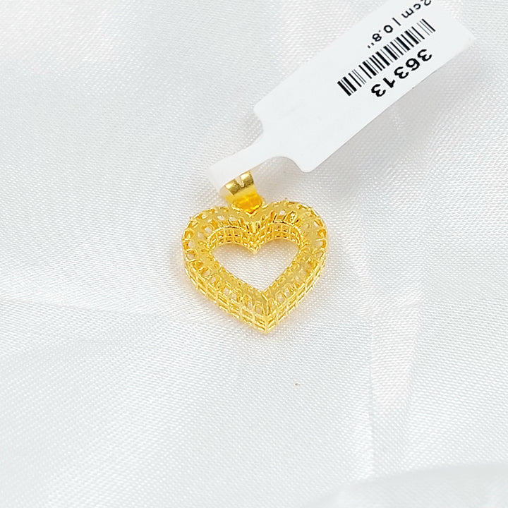 Deluxe Heart Pendant Made of 21K Gold by Saeed Jewelry 