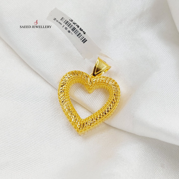 21K Gold Deluxe Heart Pendant by Saeed Jewelry - Image 3